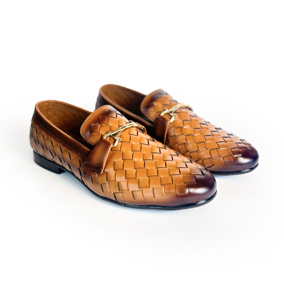 Woven Leather Loafers